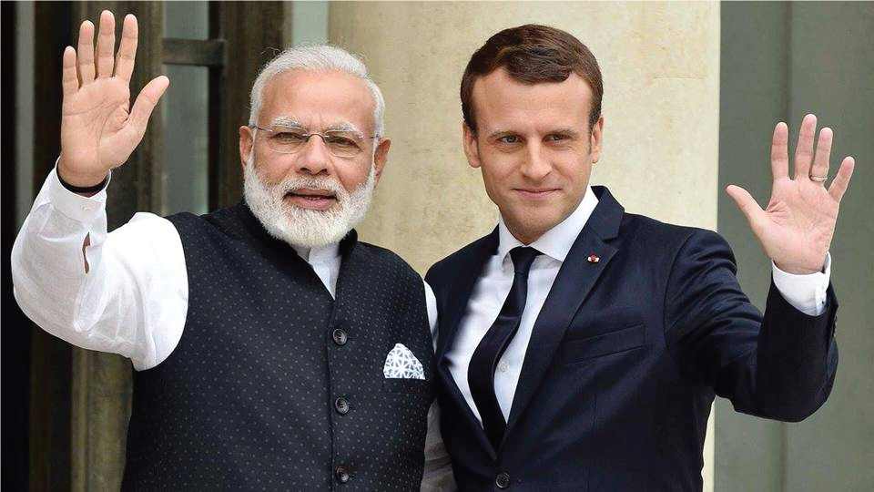 Emanuel macron et l'inde au garden party 